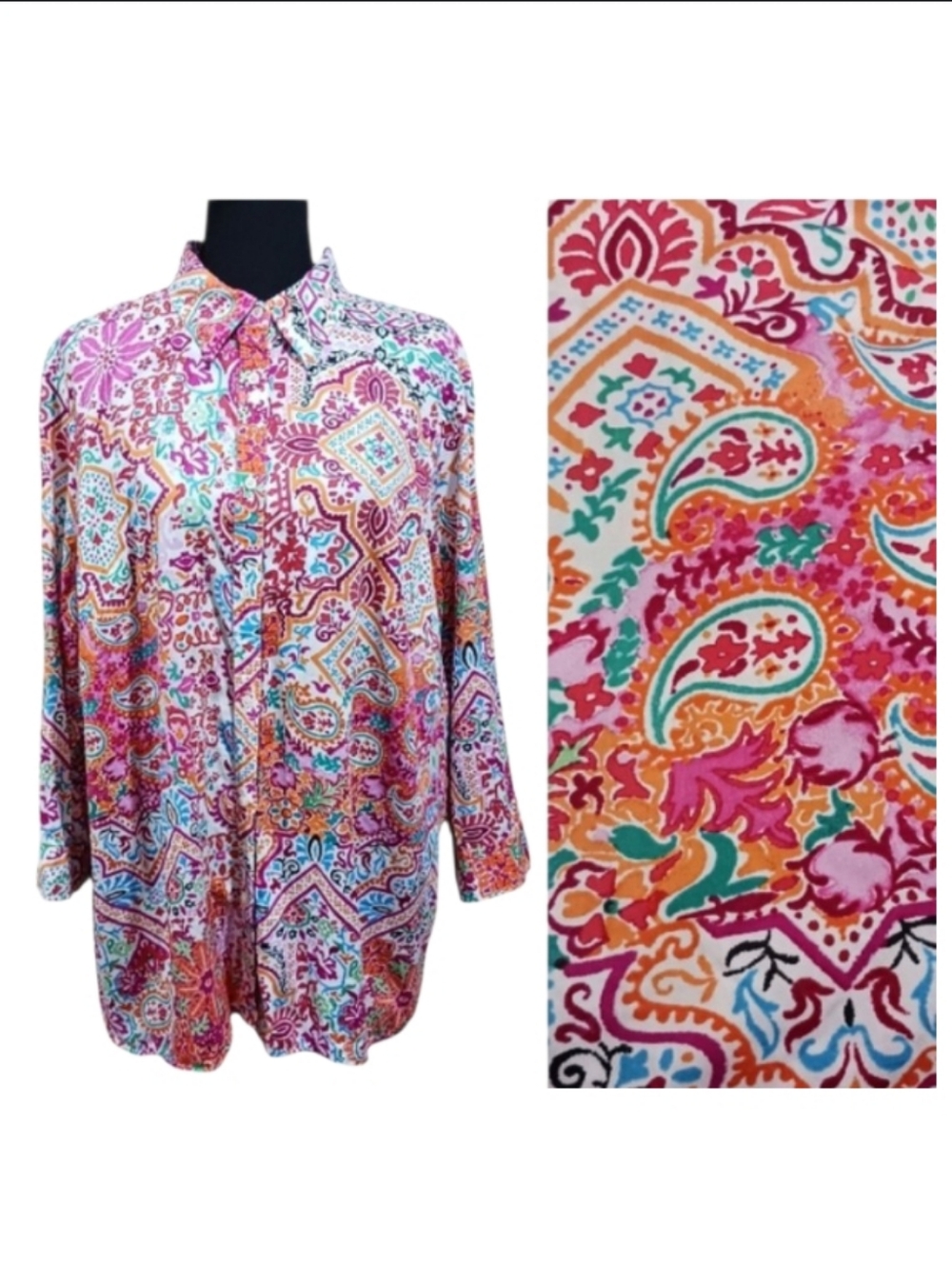 Lauren Ralph Lauren Paisley Floral Button Up Shirt